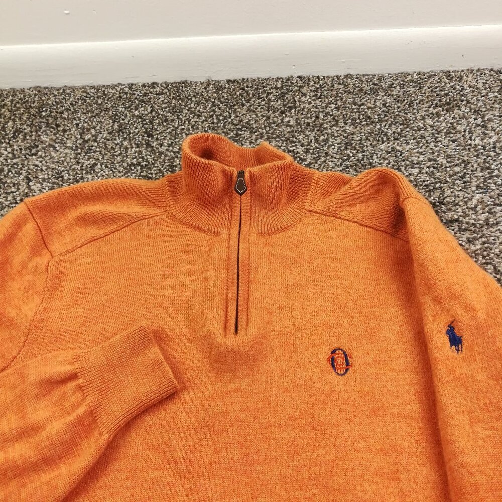 Polo Golf Ralph Lauren Oakmont Country Club Sweater Wool 1/4 Zip Womens XL